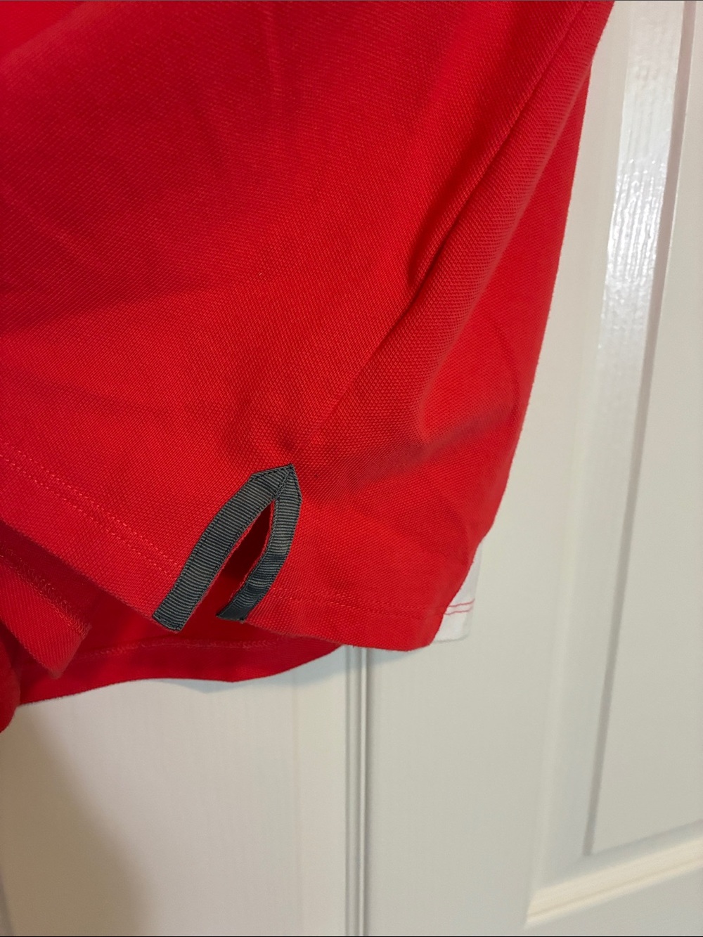 Ariat Red Polo with White Diagonal Stripe and Gray Accents - Picture 3 of 4